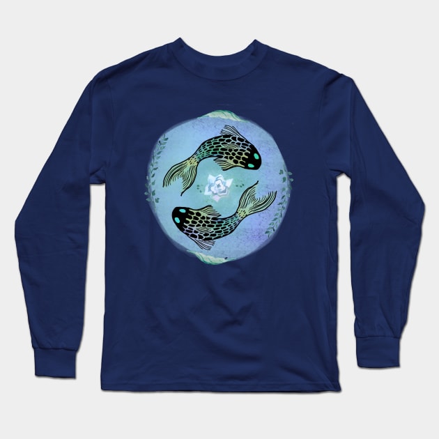 Pisces Fish Long Sleeve T-Shirt by paulusjart